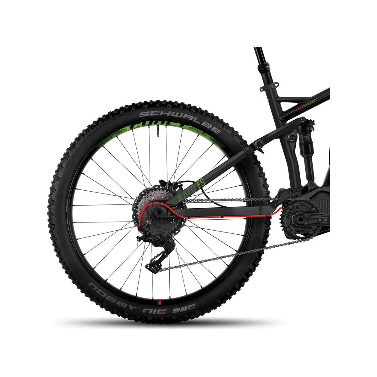 Ghost Hybride Kato FS 6 AL, night black/riot green/neon red - Bild 4