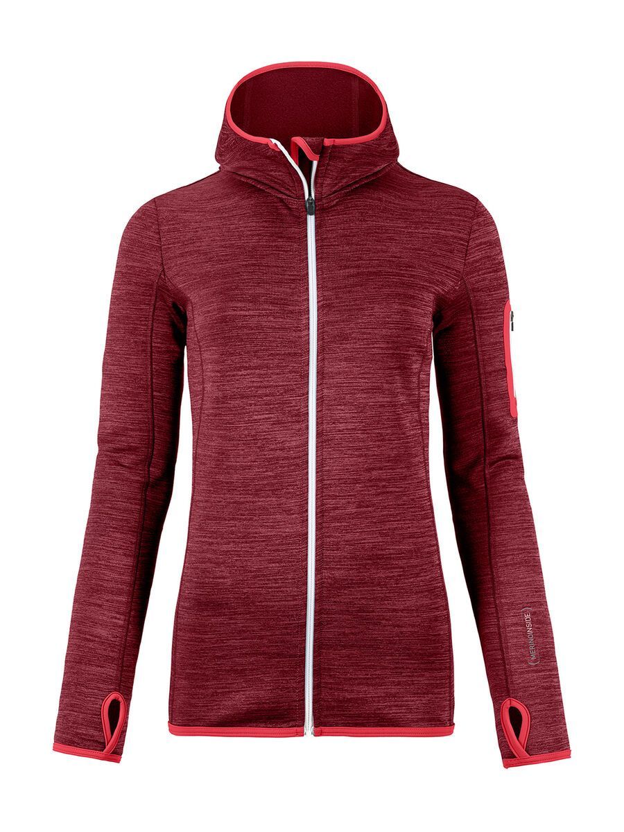 Ortovox Merino Fleece Melange Hoody W, dark blood blend - Bild 1