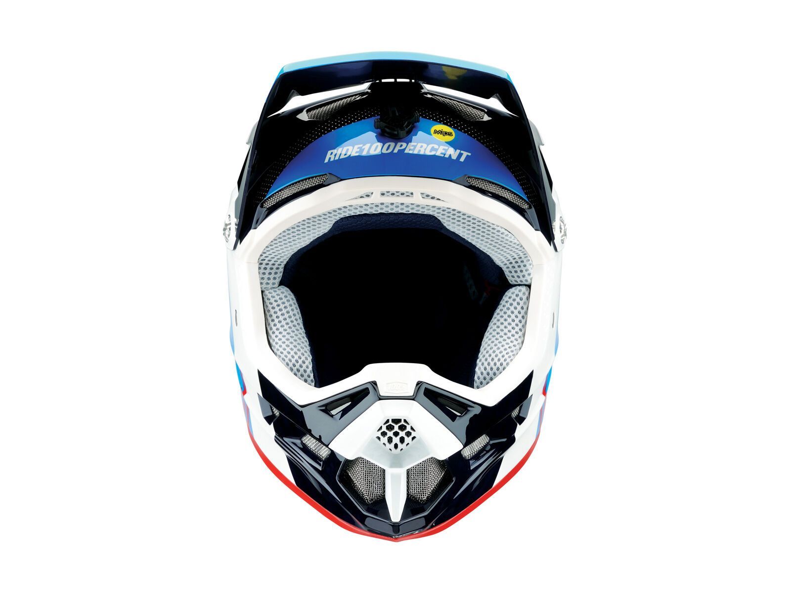 100% Aircraft DH Helmet, R8 blue carbon - Bild 3