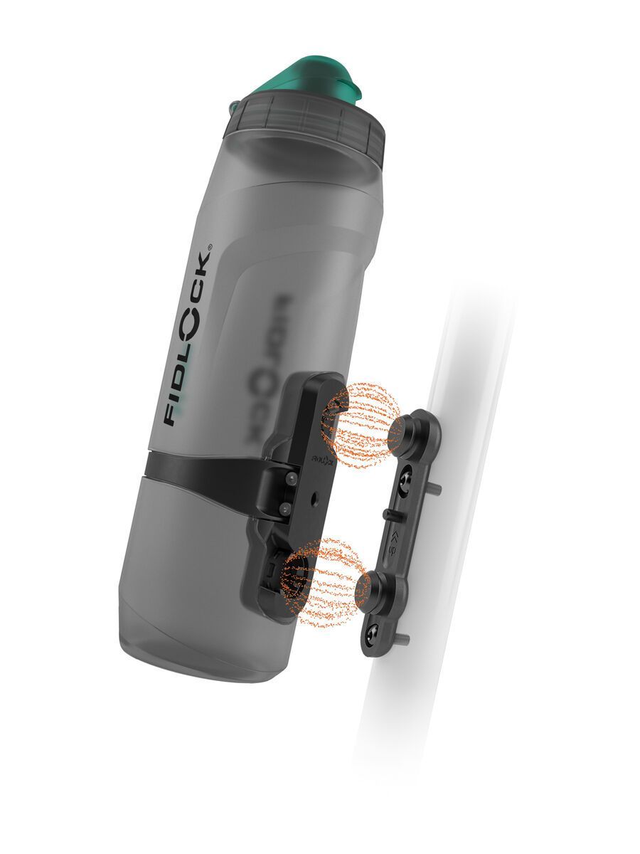 Fidlock Twist Bottle 800 Antibacterial + Bike Base, transparent black/light green - Bild 1