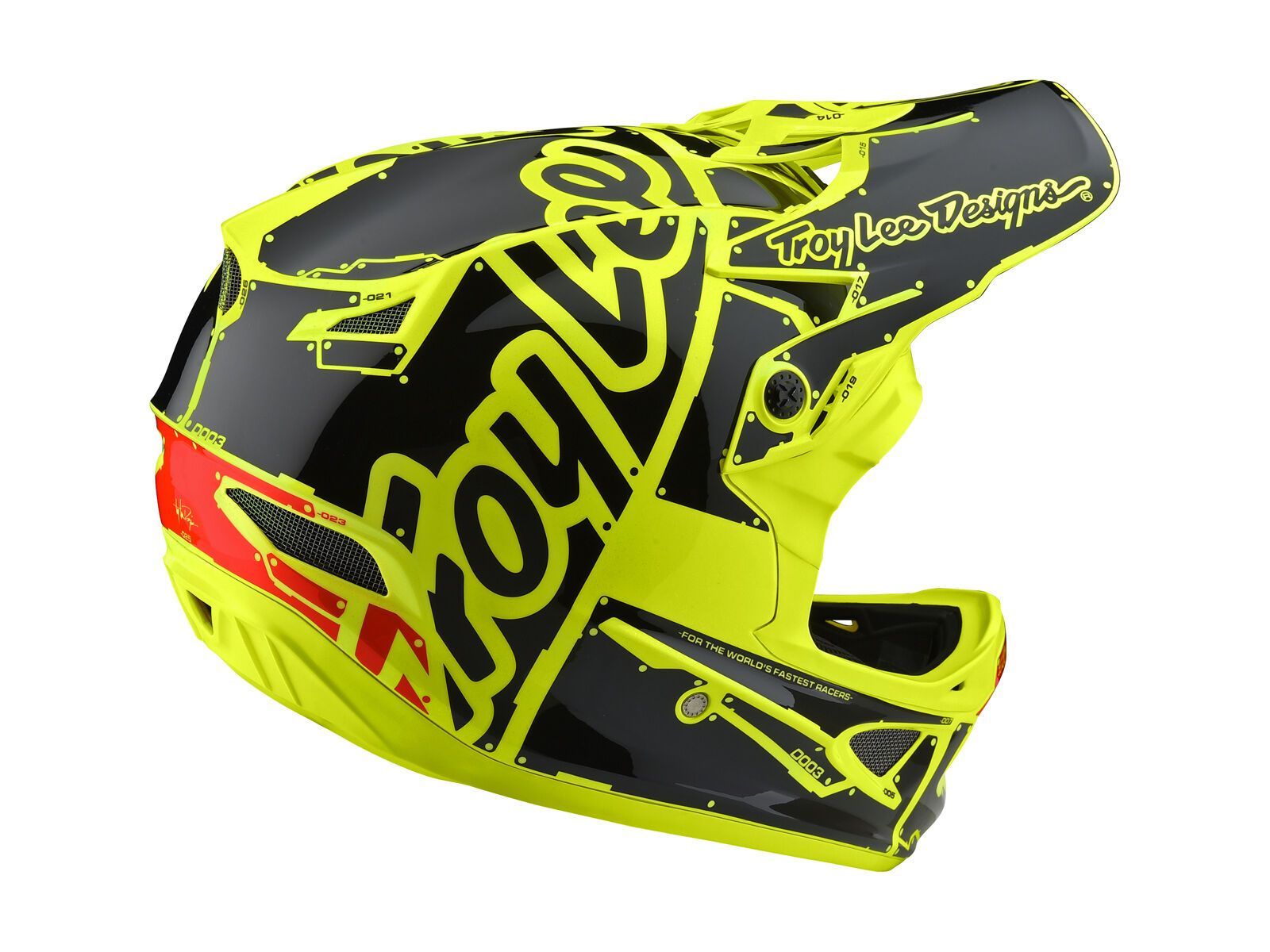 TroyLee Designs D3 Fiberlite Helmet Factory, flo yellow - Bild 5