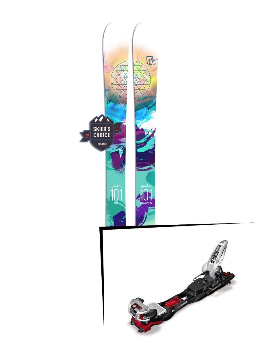 Set: Icelantic Maiden 101 2018 + Marker Baron EPF 13 black/white/red - Bild 1
