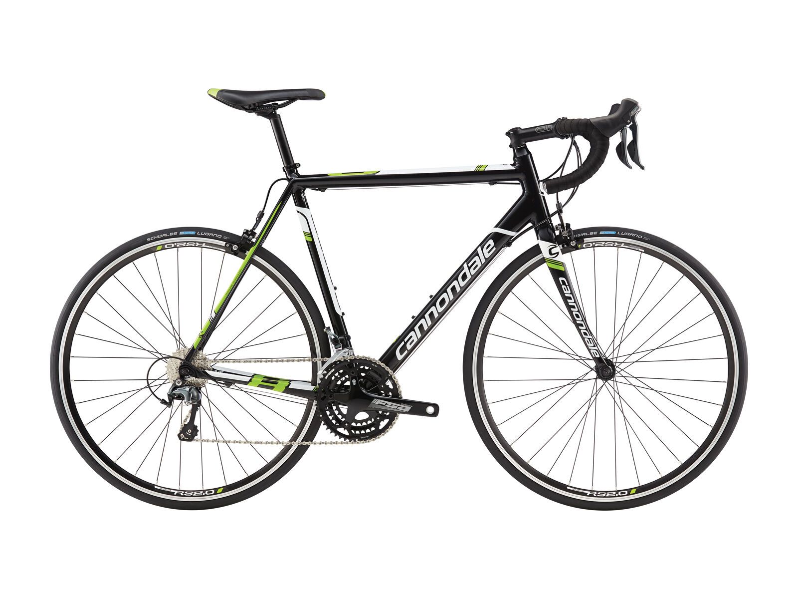Cannondale CAAD8 Tiagra 6, jet black w/ magnesium white and berzerker green, gloss - Bild 1