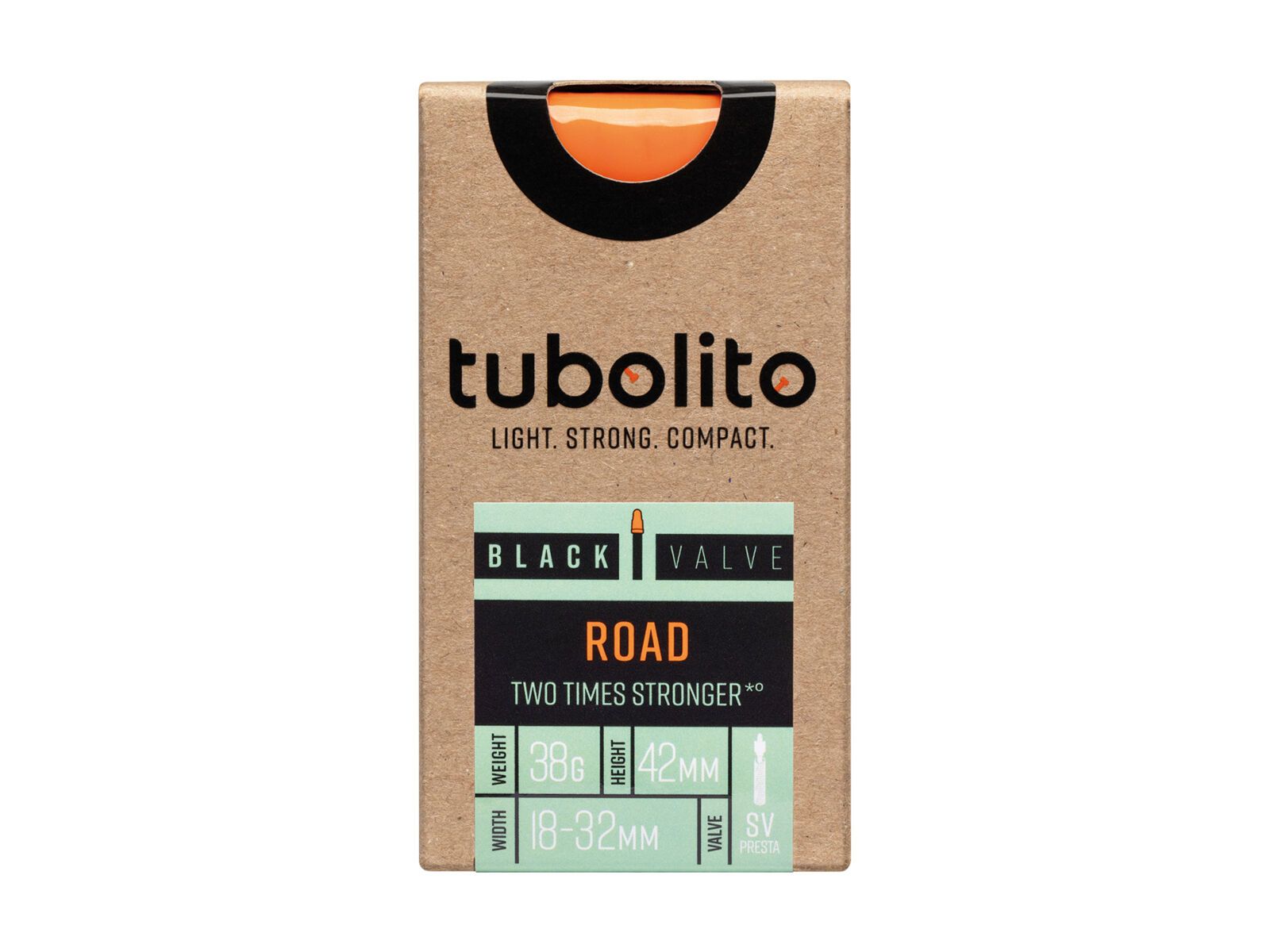 Tubolito Tubo-Road 42 mm - 700C x 18-32 / Black Valve, orange - Bild 2