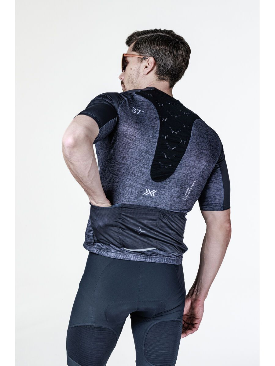 X-Bionic Corefusion Men's Cycling Short Sleeve Merino Jersey, opal black melange - Bild 6