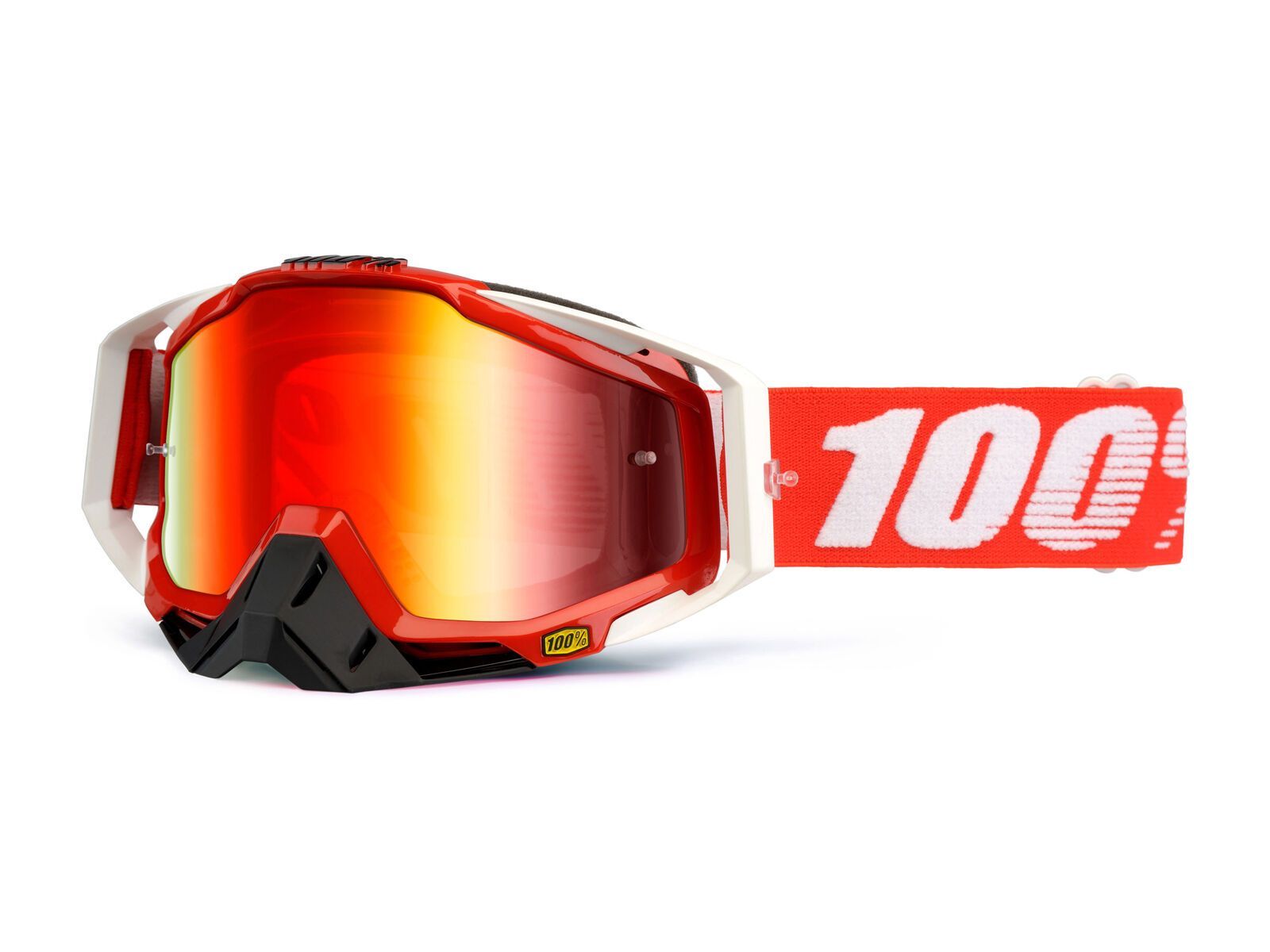 100% Racecraft inkl. Wechselscheibe, fire red/Lens: mirror red, clear - Bild 1