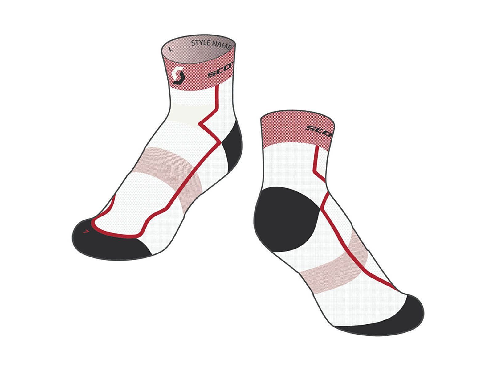 Scott RC Light Socken, white/red - Bild 1