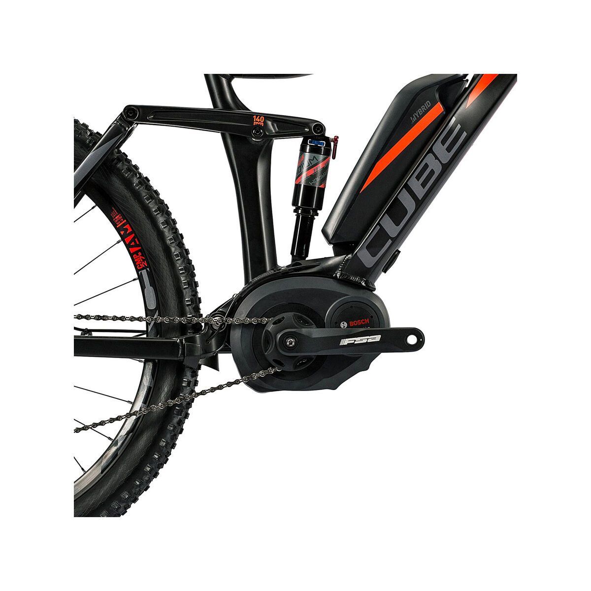 Cube Stereo Hybrid 140 HPA Pro 400 27.5, black´n´flashred - Bild 3