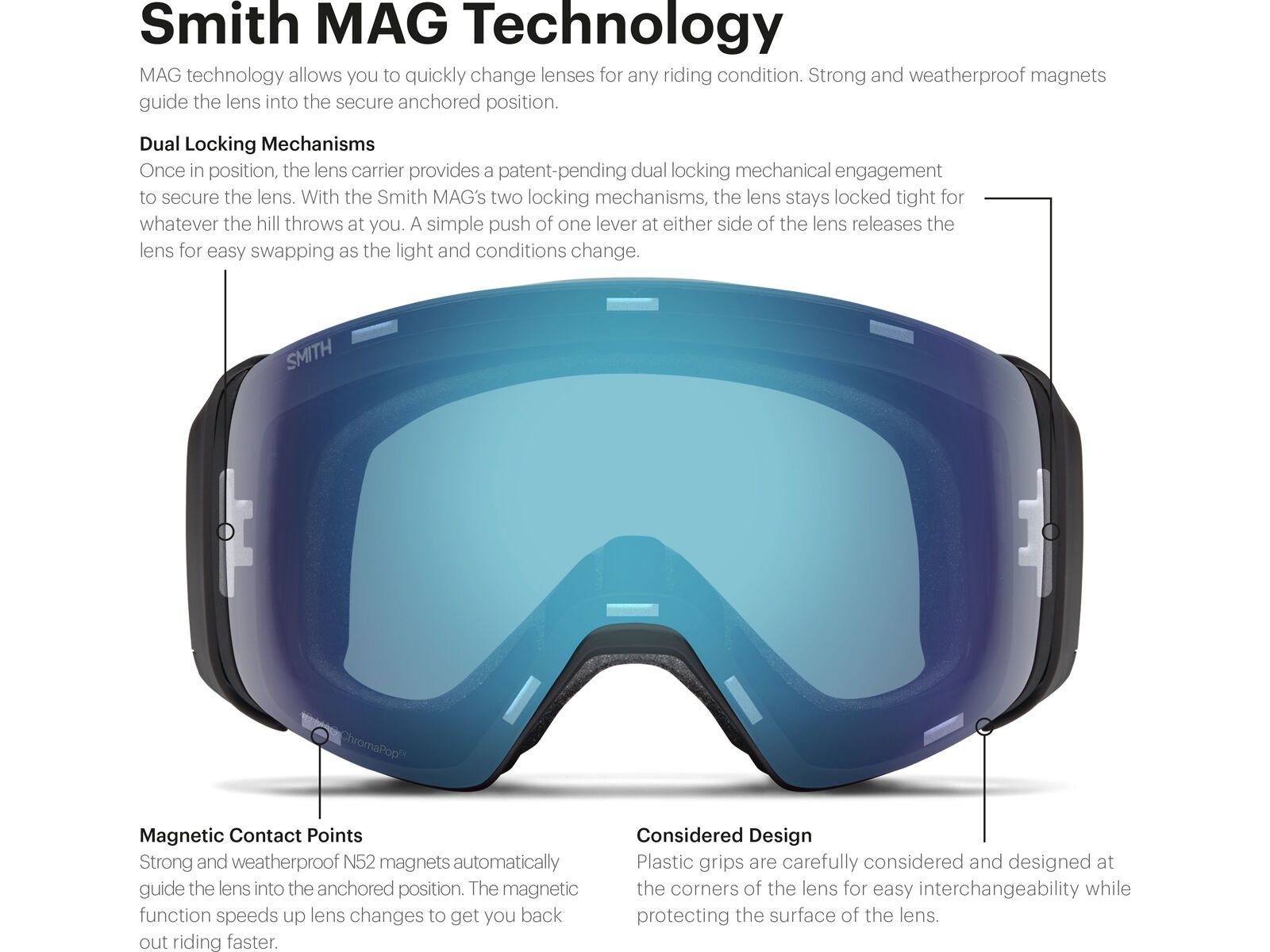Smith 4D Mag XL, ChromaPop Everyday Blue Mirror / black - Bild 8