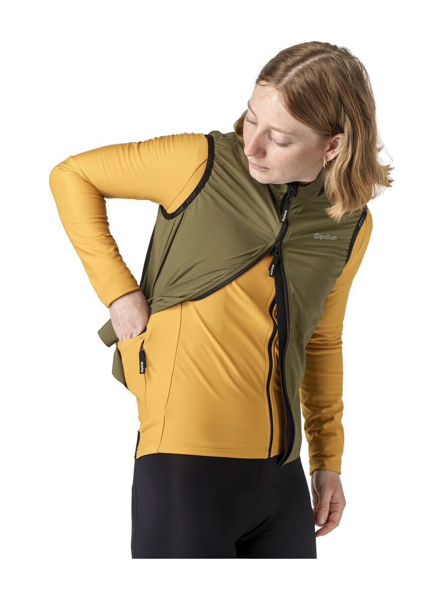 GripGrab Women's PACR Windproof Lightweight Vest, olive green - Bild 5