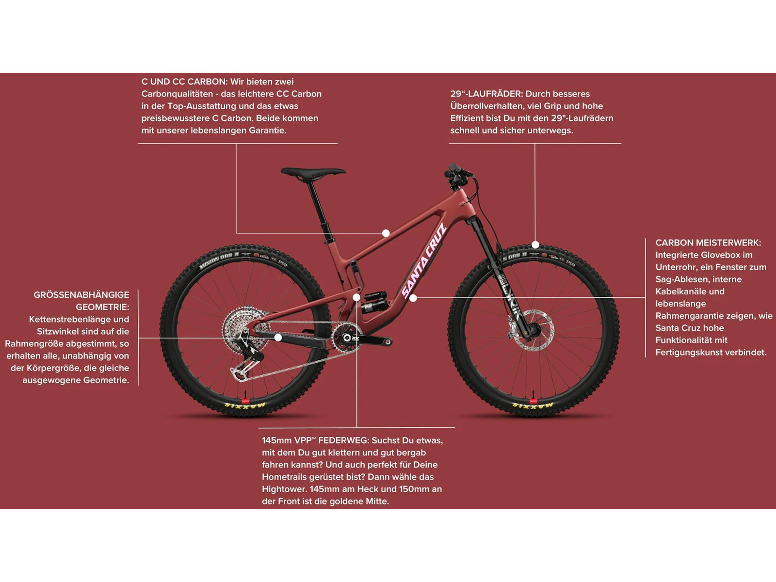 Santa Cruz Hightower C / GX AXS / 29, matte cardinal red - Bild 3