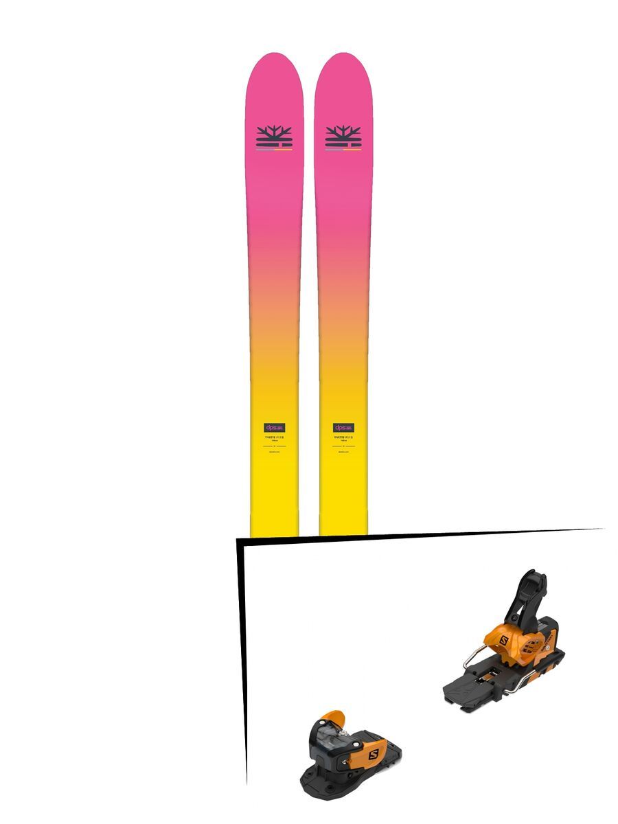 Set: DPS Skis Yvette 112 RP2 Foundation 2018 + Salomon Warden MNC 13 saffron/black - Bild 1