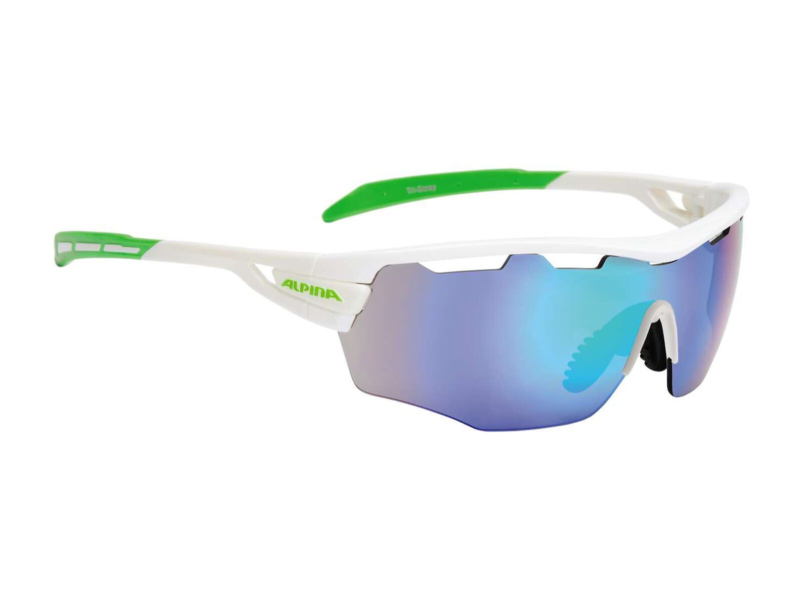 Alpina Tri-Scray Shield inkl. Wechselscheibe, white green/Lens: ceramic mirror green - Bild 1