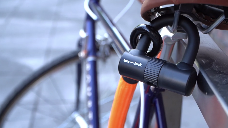 Tex-Lock Eyelet S 80 cm + U-Lock, orange - Video 11