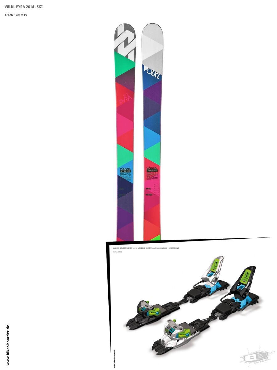 Völkl Set: Pyra 2014 + Marker Squire Schizo 11 - Bild 1