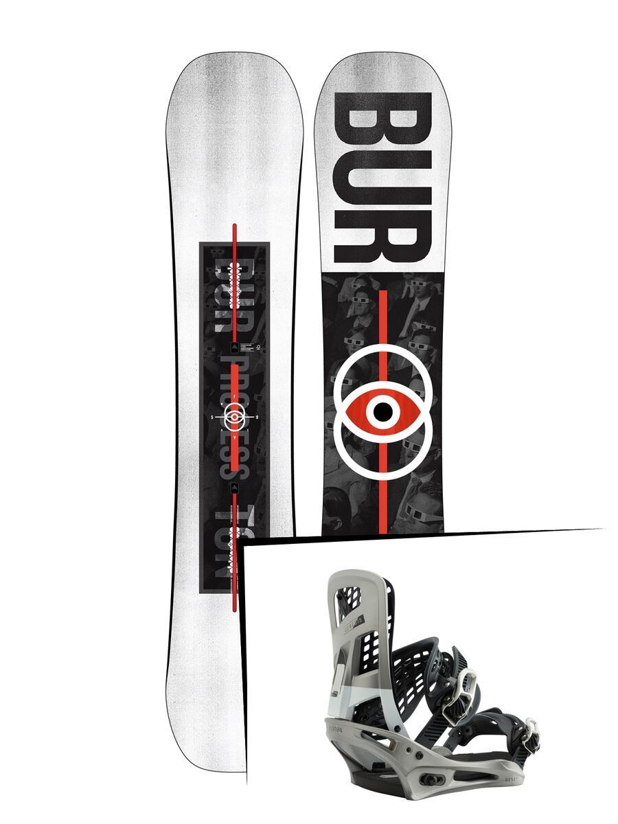 Set: Burton Process Flying V Wide 2019 + Burton Genesis super silver - Bild 1