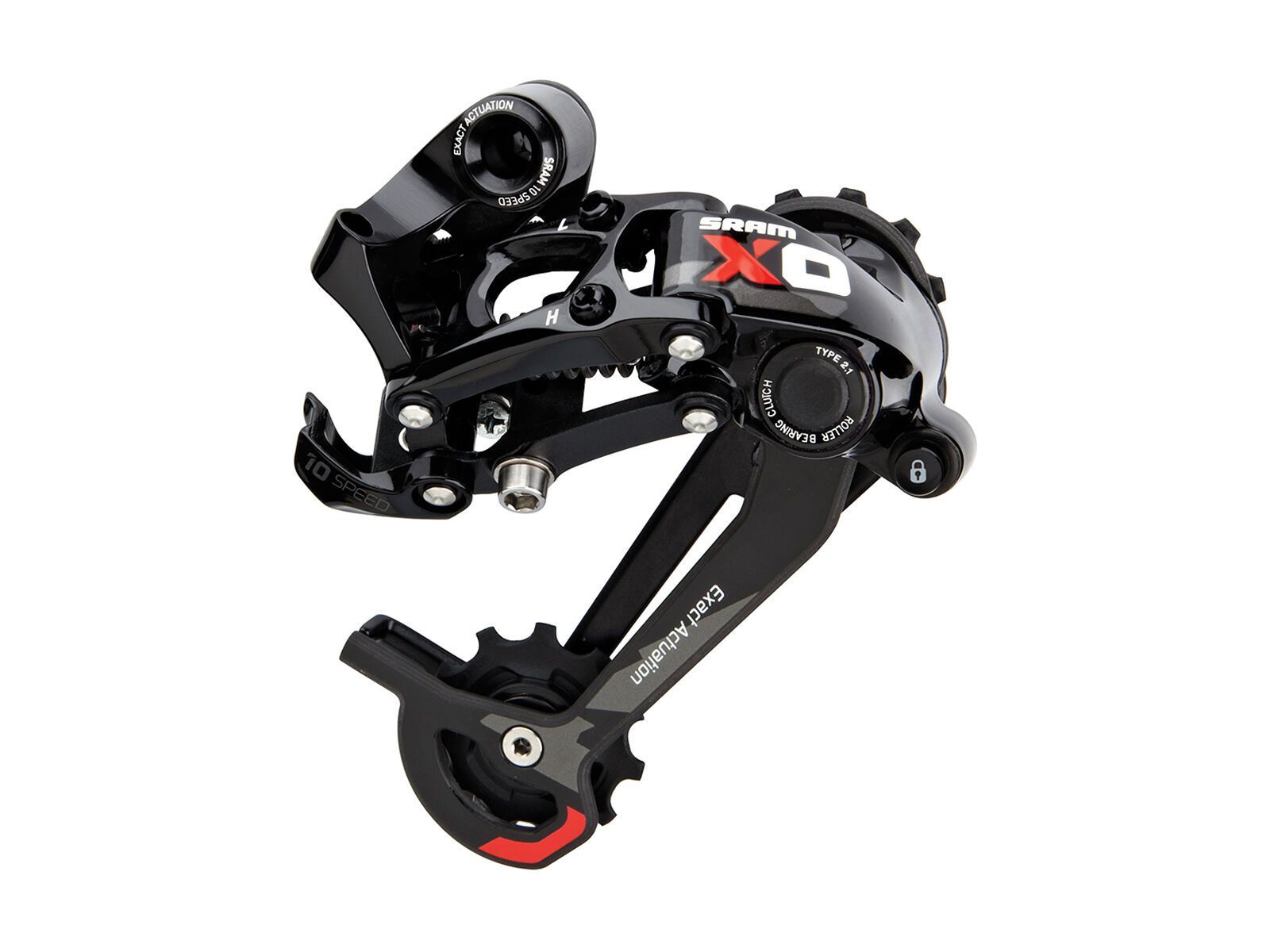 SRAM X0 Schaltwerk Type 2.1 - 10-fach, mittellang, schwarz-rot - Bild 1