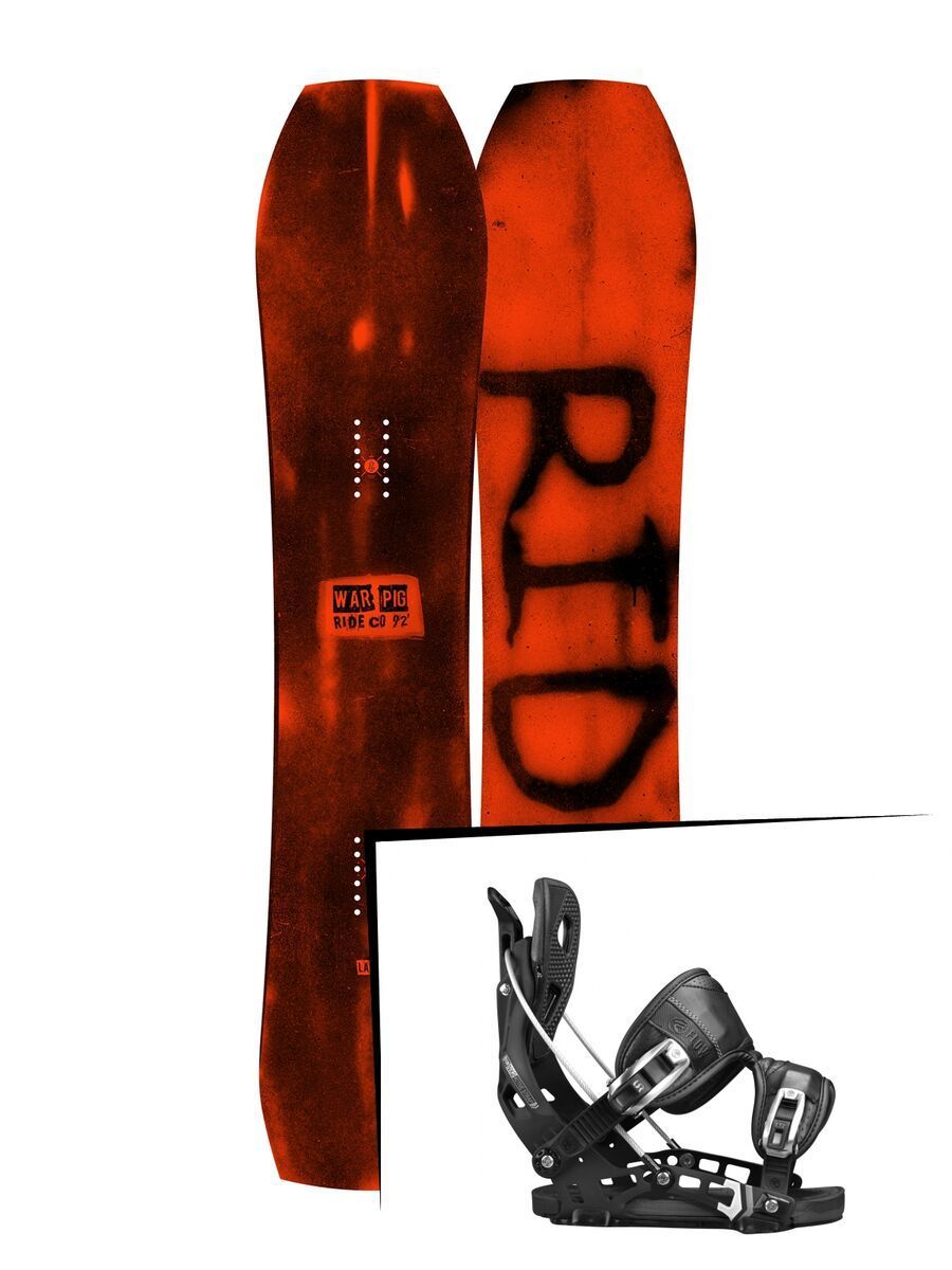Set: Ride Warpig Large 2017 + Flow NX2 2017, black - Snowboardset - Bild 1
