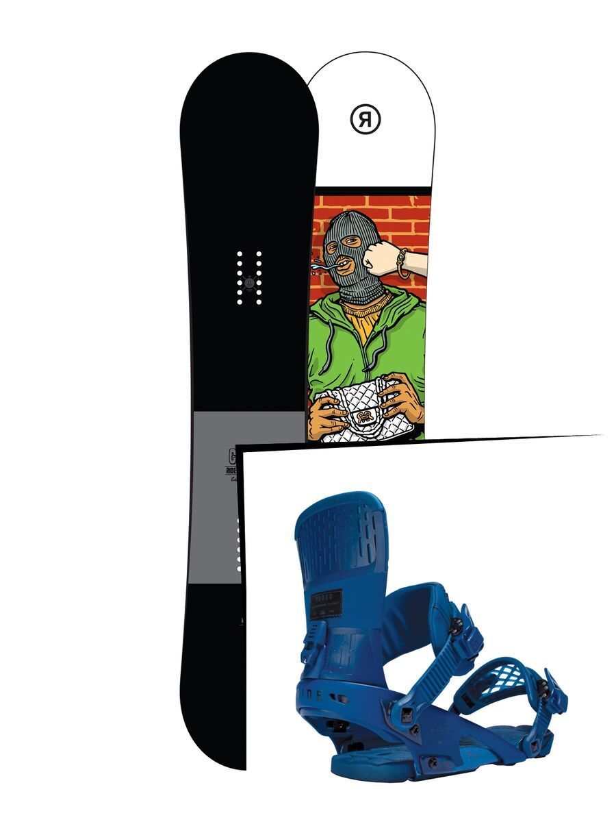 Set: Ride Crook 2017 + Ride Rodeo 2016, blue - Snowboardset - Bild 1