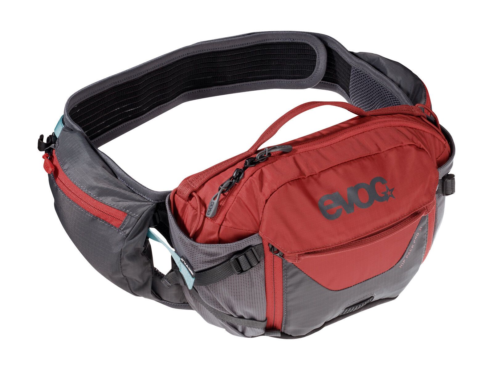 Evoc Hip Pack Pro 3 + Hydration Bladder 1,5, carbon grey/chili red - Bild 2