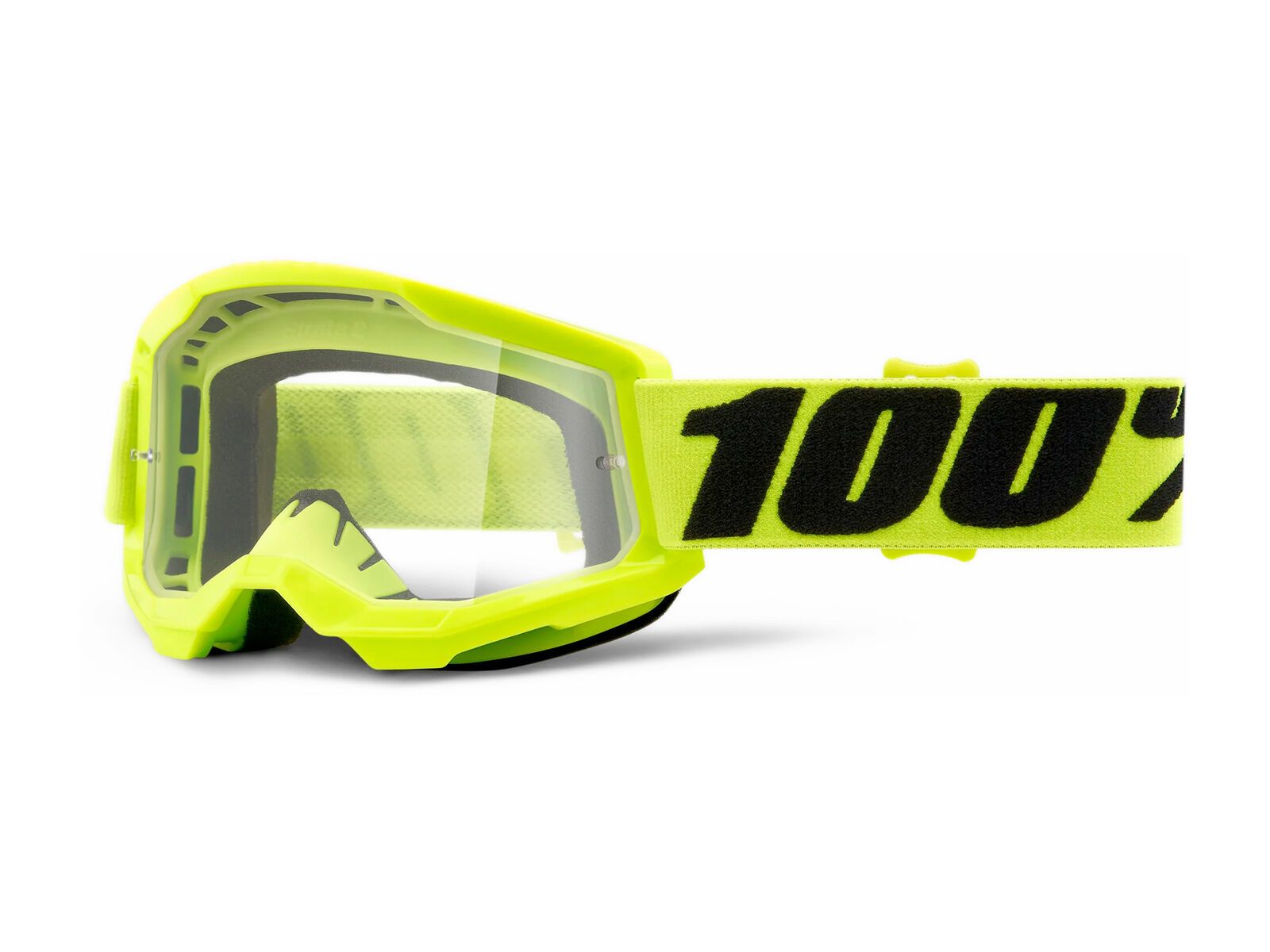 100% Strata 2 Junior Goggle - Clear, fluo yellow - Bild 1