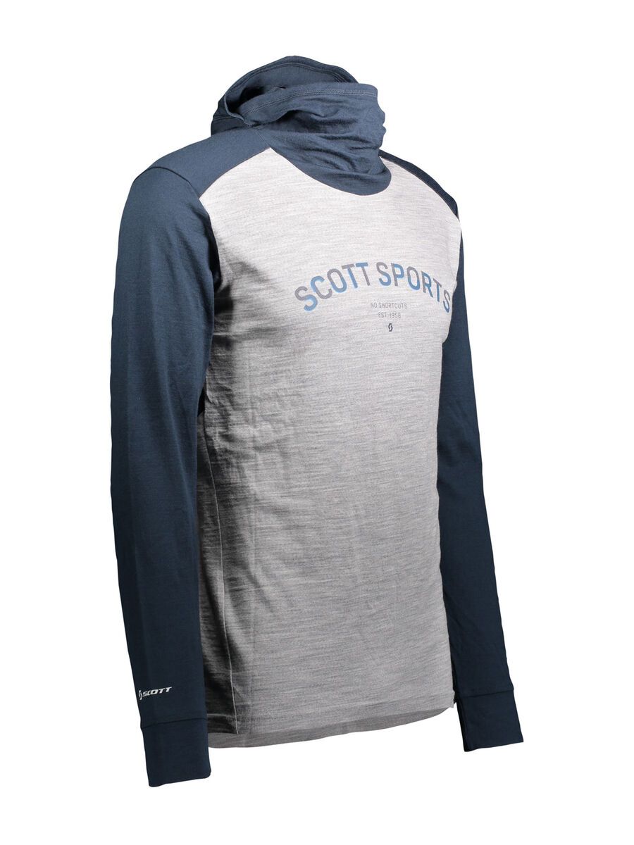 Scott Defined Merino L/SL Men's Hoody, dark blue/light grey melange - Bild 2