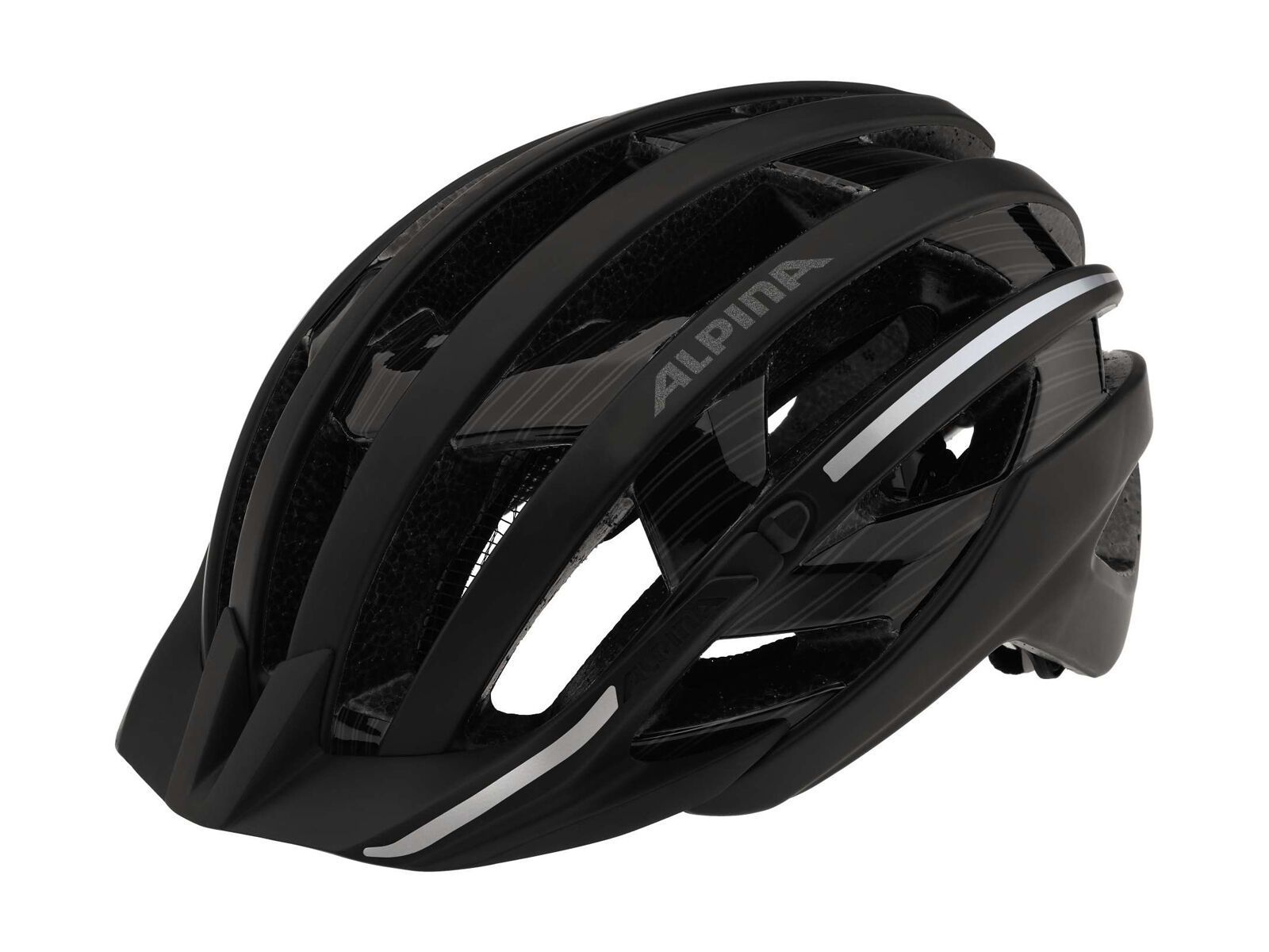 Alpina E-Helm Deluxe, black pinstripes reflective - Bild 1