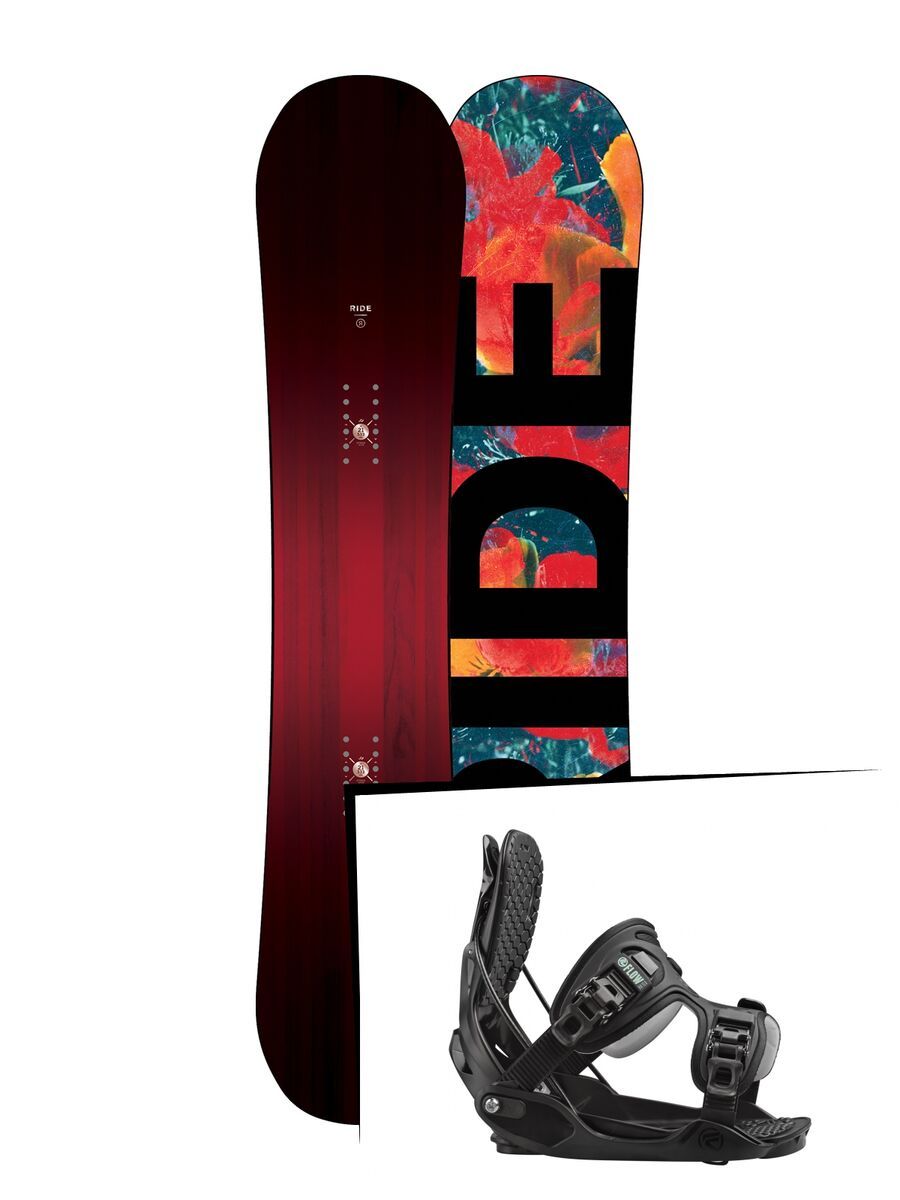 Set: Ride Saturday 2017 + Flow Haylo 2016, black - Snowboardset - Bild 1