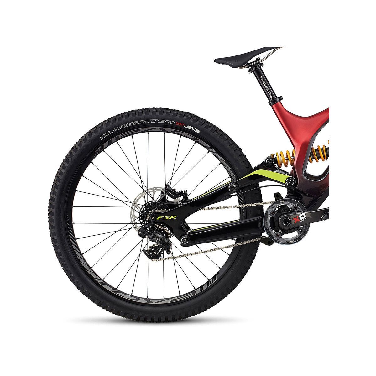 Specialized S-Works Demo 8 FSR Carbon 650B, gloss candy red fade/black/hyper green - Bild 4