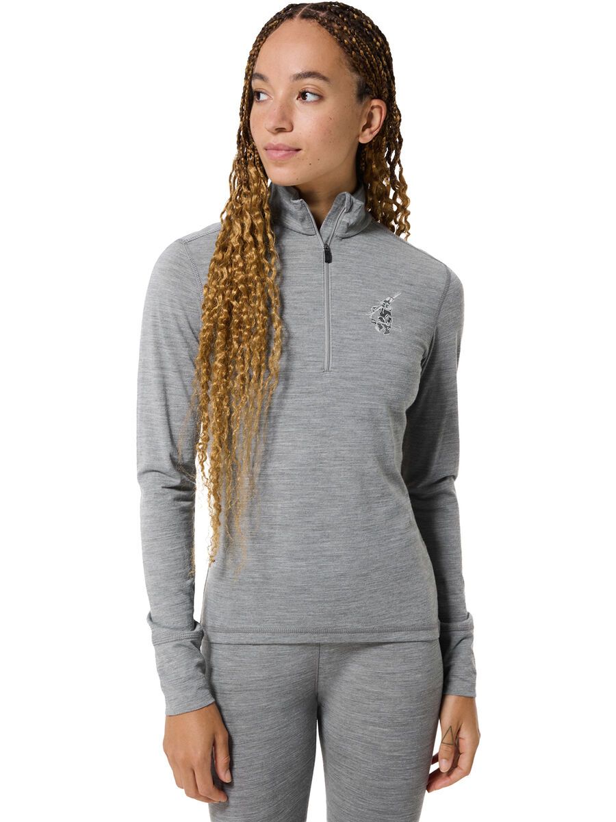 super.natural Tundra175 Zip 1/4 Bunny Damen, cashmere grey melange/various - Bild 3