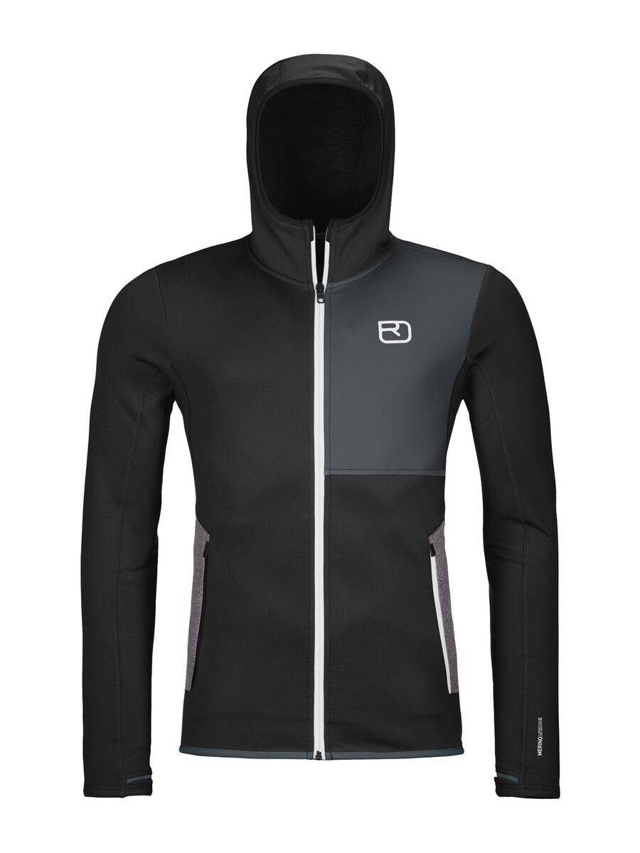 Ortovox Merino Fleece Hoody M, black raven - Bild 1