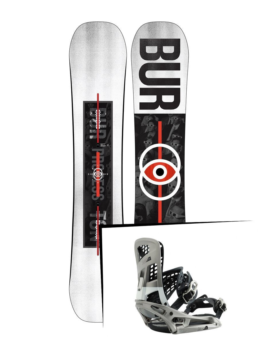 Set: Burton Process Flying V Wide 2019 + Burton Genesis EST super silver - Bild 1