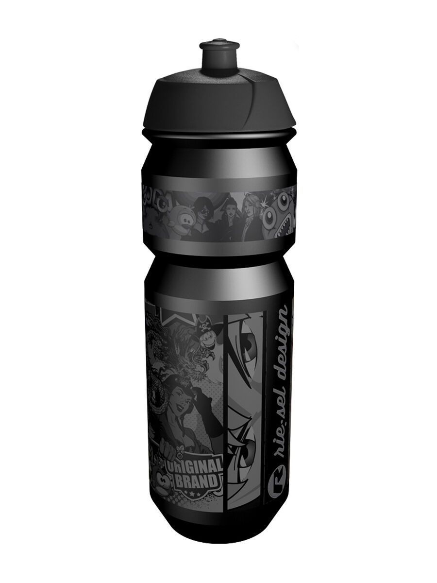 Riesel Design flasche, stickerbomb ultra black - Bild 1