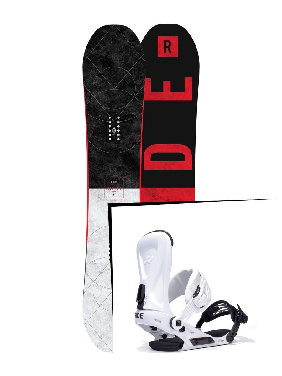 Set: Ride Machete GT 2017 + Ride Revolt 2017, white - Snowboardset - Bild 1