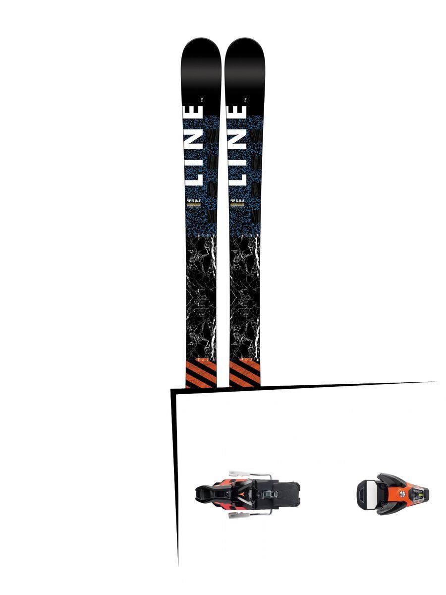 Set: Line Wallisch Shorty 2017 + Salomon STH2 WTR 16, 90 mm 90 mm, black/orange - Skiset - Bild 1