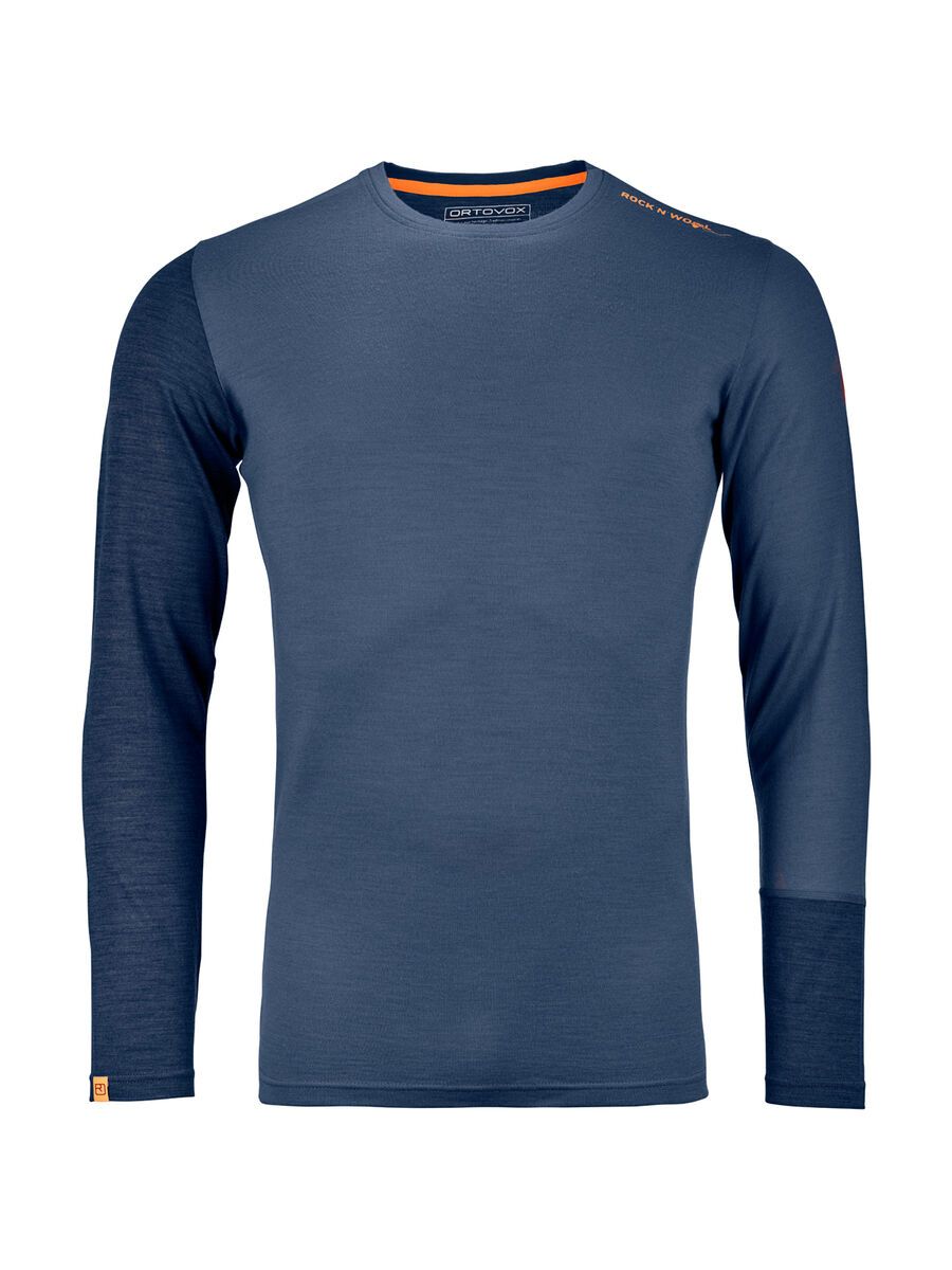 Ortovox 185 Merino Rock'n'Wool Long Sleeve M, night blue - Bild 1