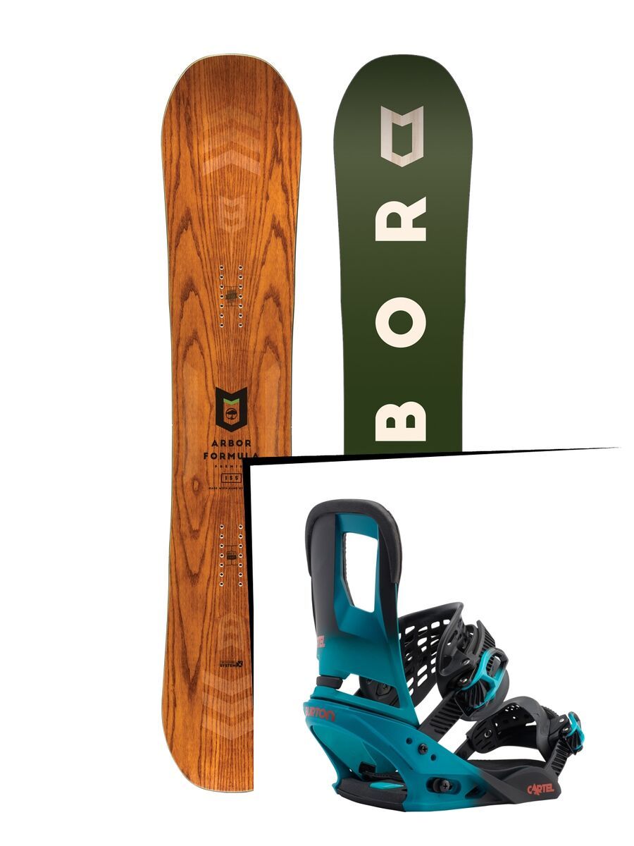 Set: Arbor Formula Premium 2017 + Burton Cartel 2017, teal fade - Snowboardset - Bild 1
