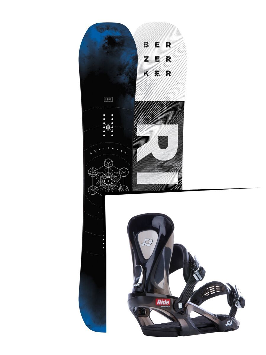 Set: Ride Berzerker 2017 + Ride KX 2015, black - Snowboardset - Bild 1