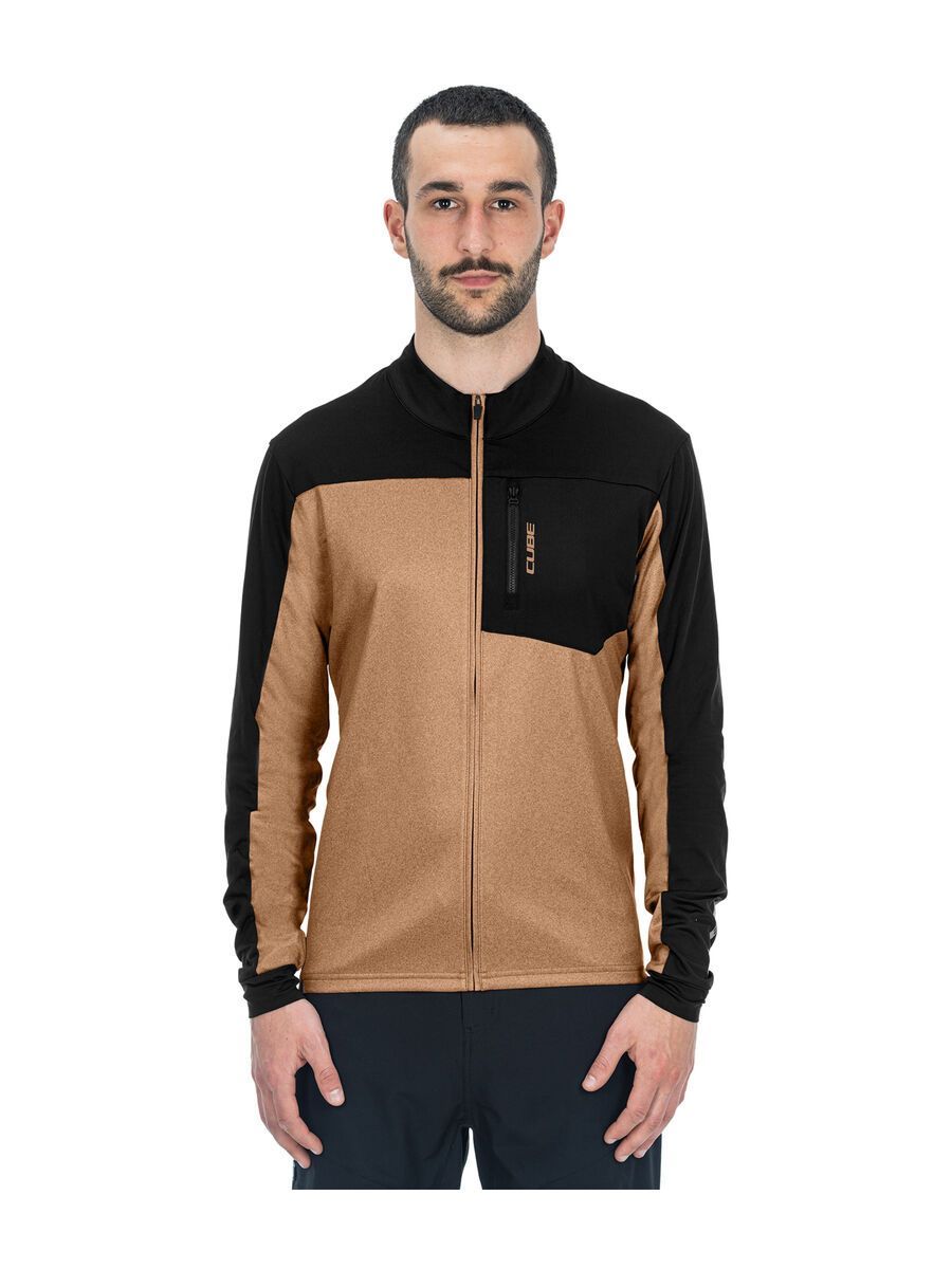 Cube ATX Trikot Full Zip CMPT langarm, brown´n´black - Bild 2