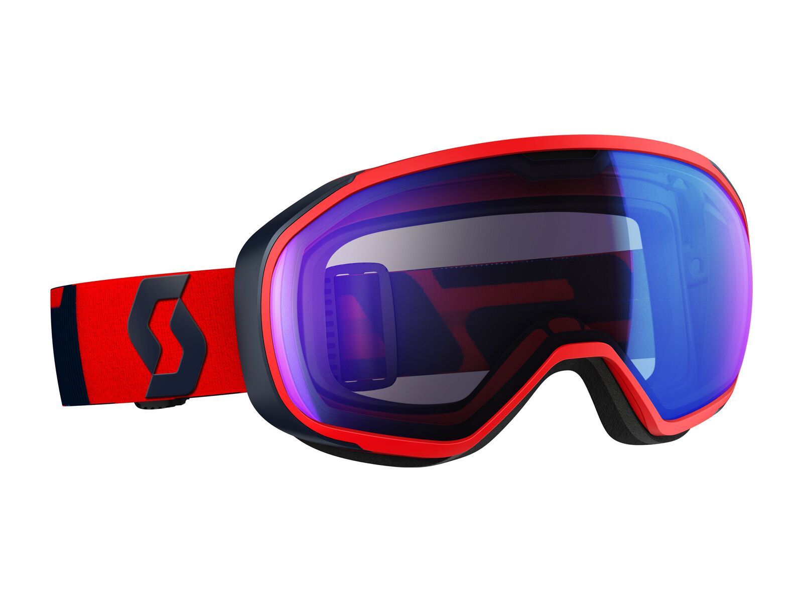 Scott Fix, fluo red eclipse blue/Lens: illuminator blue chrome - Bild 1