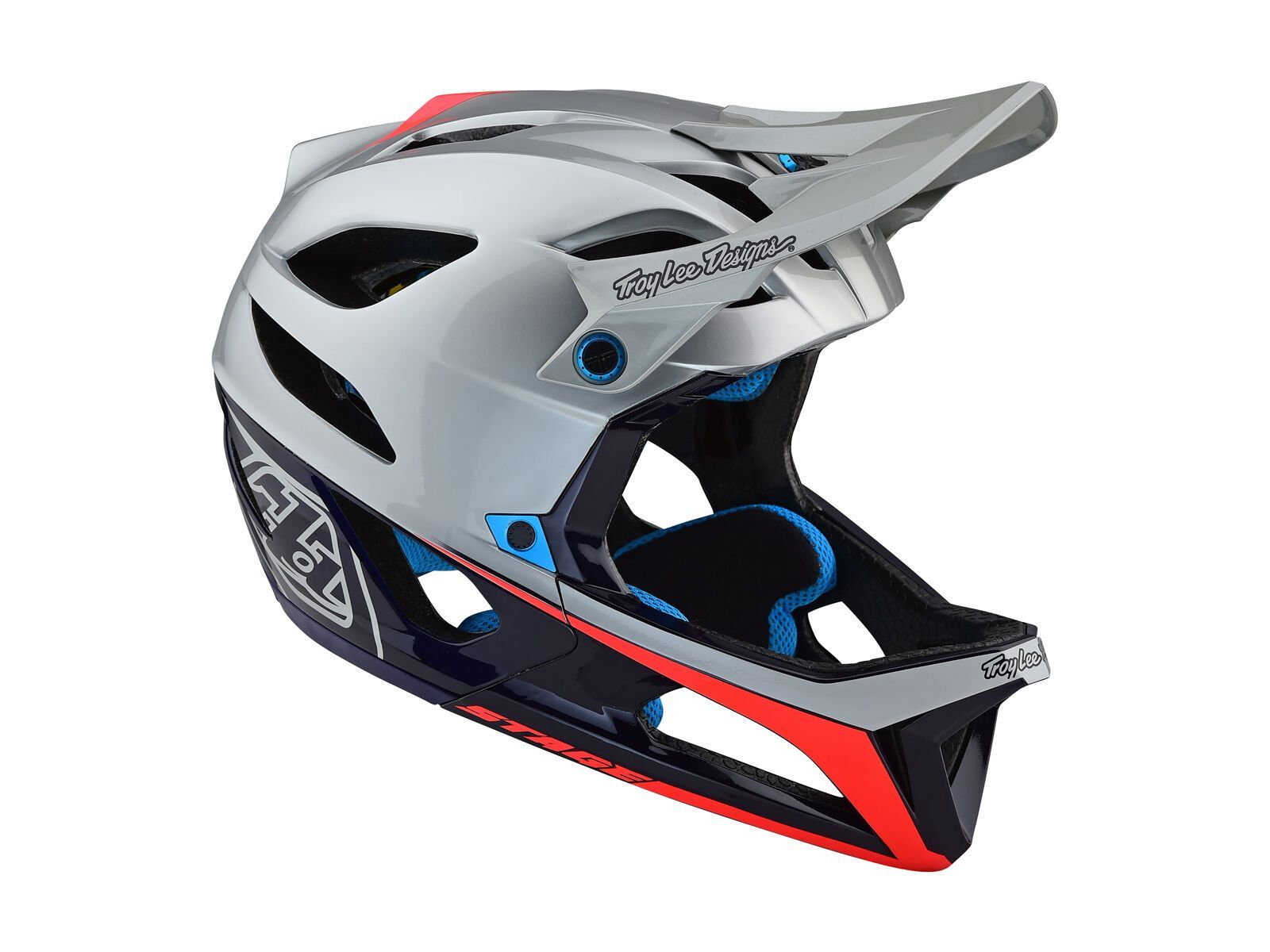 TroyLee Designs Stage Race Helmet MIPS, silver/navy - Bild 6