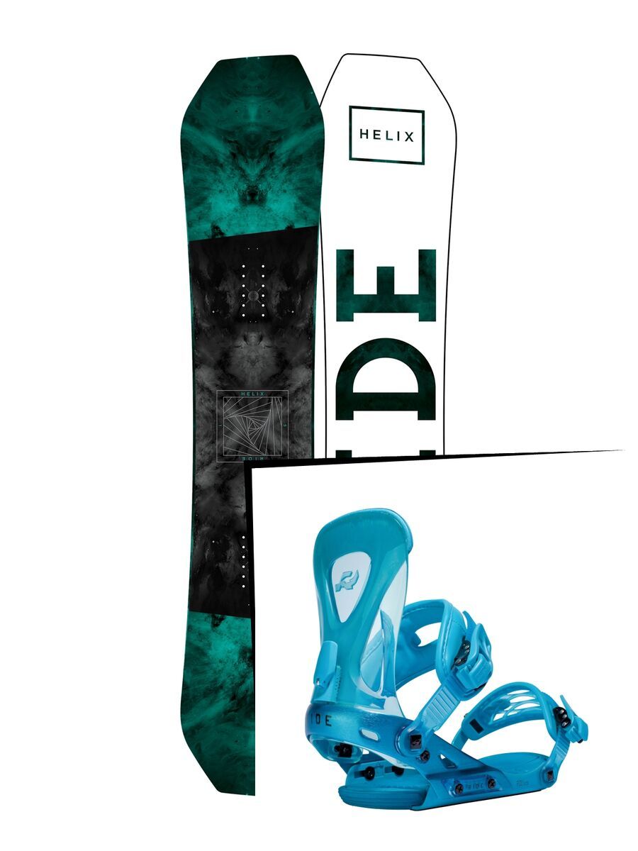 Set: Ride Helix 2017 + Ride Revolt 2016, aqua - Snowboardset - Bild 1