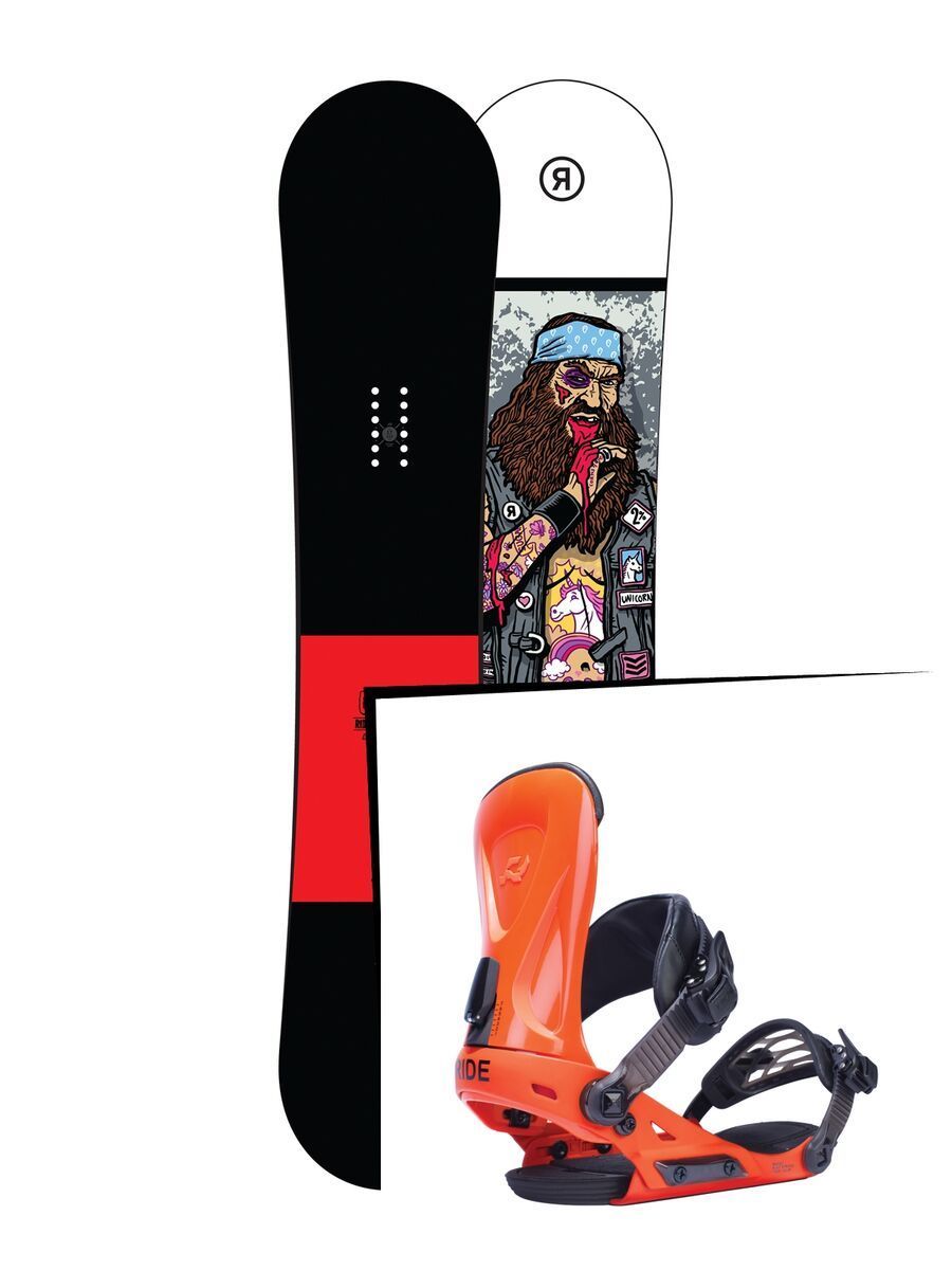 Set: Ride Crook Wide 2017 + Ride Revolt, orange - Snowboardset - Bild 1