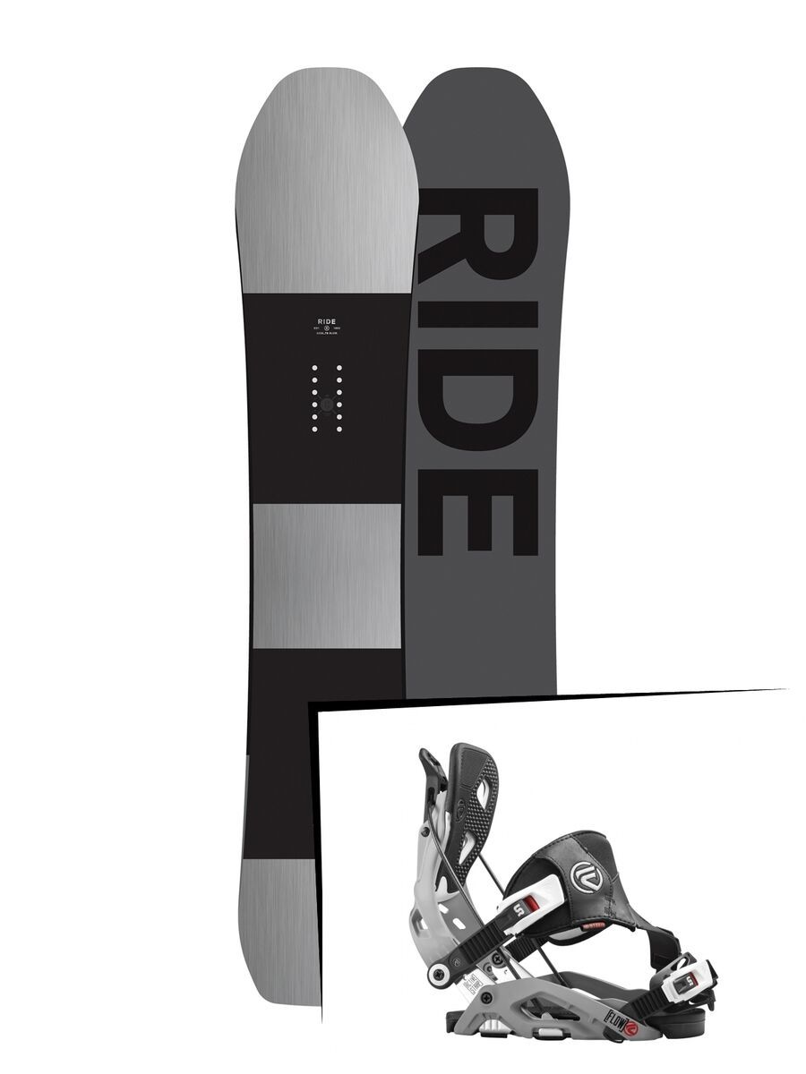 Set: Ride Timeless 2017 + Flow Fuse Hybrid 2016, grey - Snowboardset - Bild 1