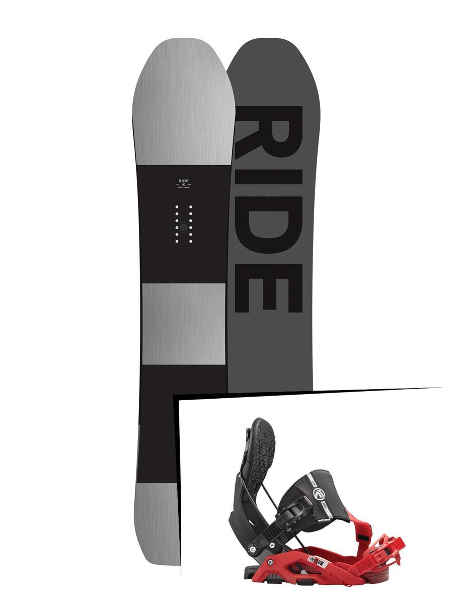 Set: Ride Timeless 2017 + Flow Nexus Hybrid 2016, black/red - Snowboardset - Bild 1