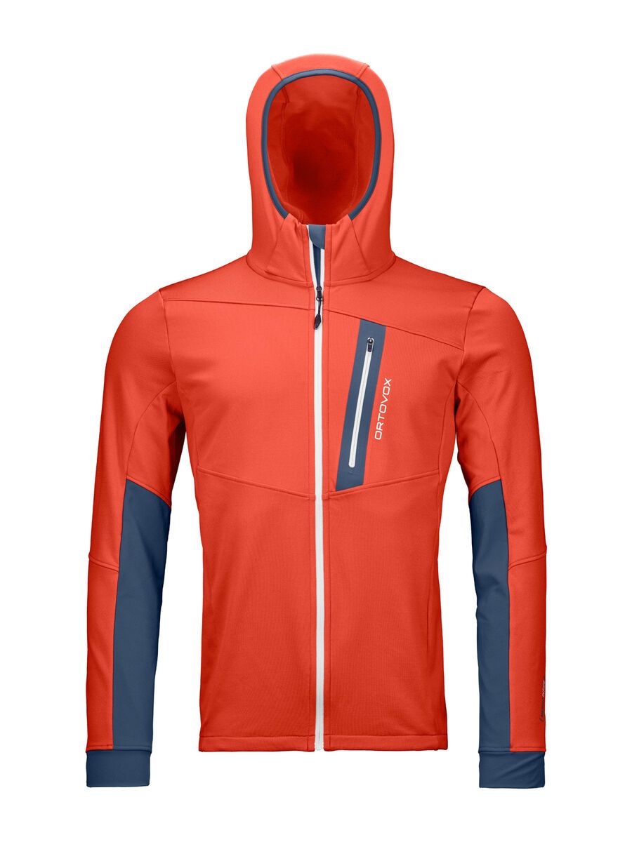 Ortovox Merino Fleece Light Tec Hoody M, crazy orange - Bild 1