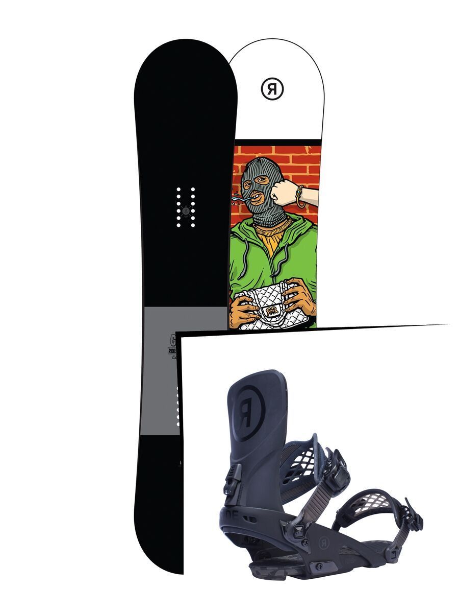 Set: Ride Crook 2017 + Ride LTD, black - Snowboardset - Bild 1