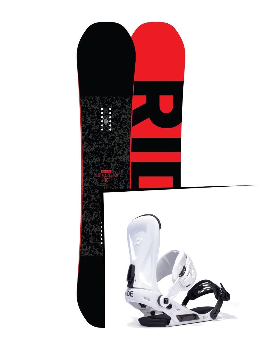 Set: Ride Machete 2017 + Ride Revolt 2017, white - Snowboardset - Bild 1