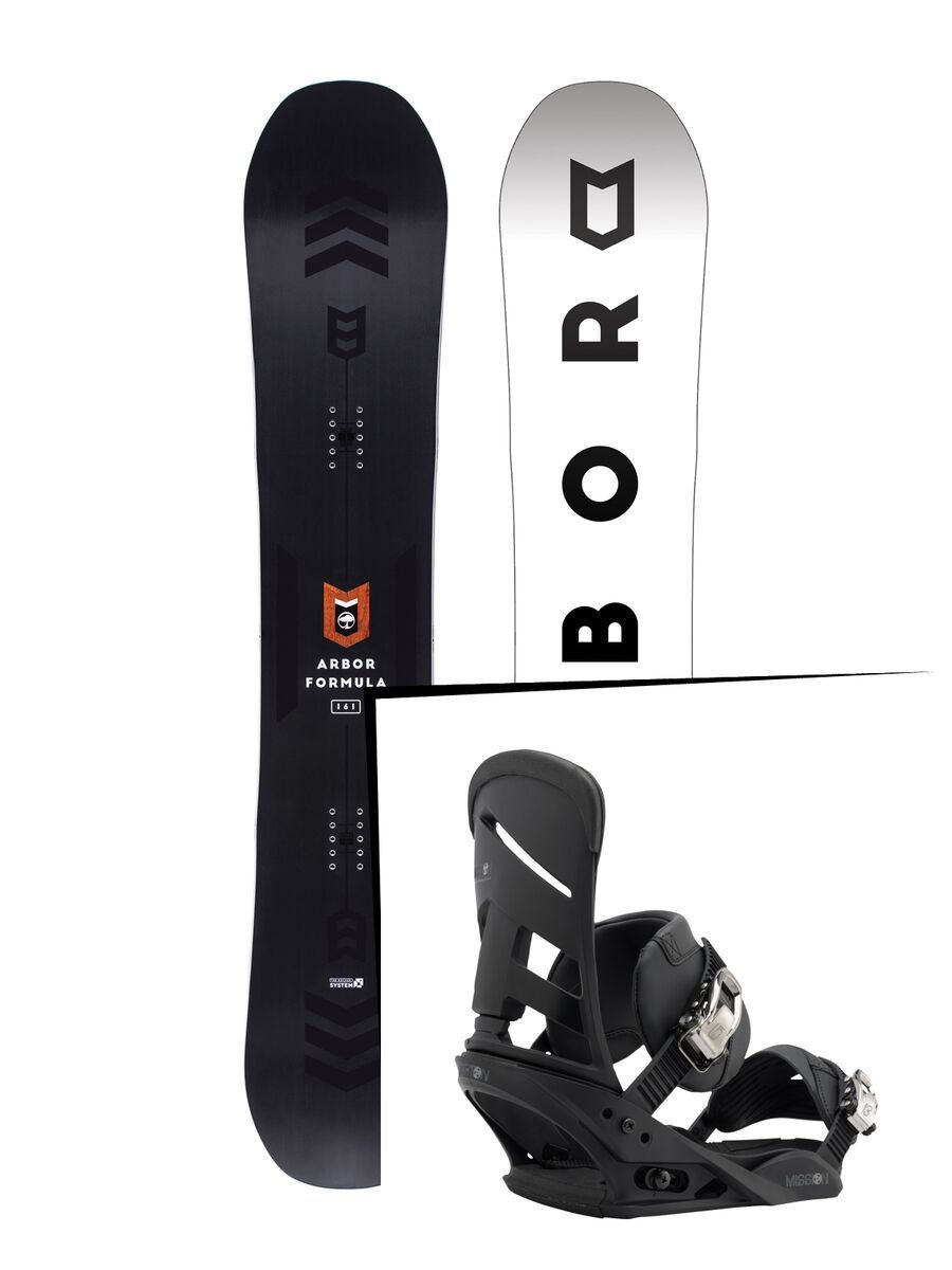 Set: Arbor Formula 2017 + Burton Mission 2017, black - Snowboardset - Bild 1