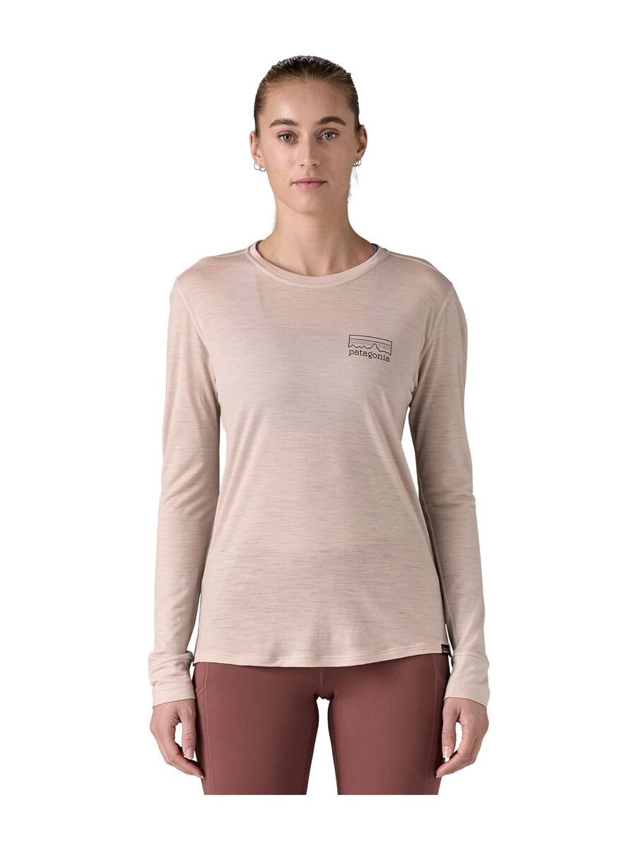 Patagonia Women's Long-Sleeved Capilene Cool Merino Blend Graphic Shirt Fitz Roy Strata, shroom taupe - Bild 2